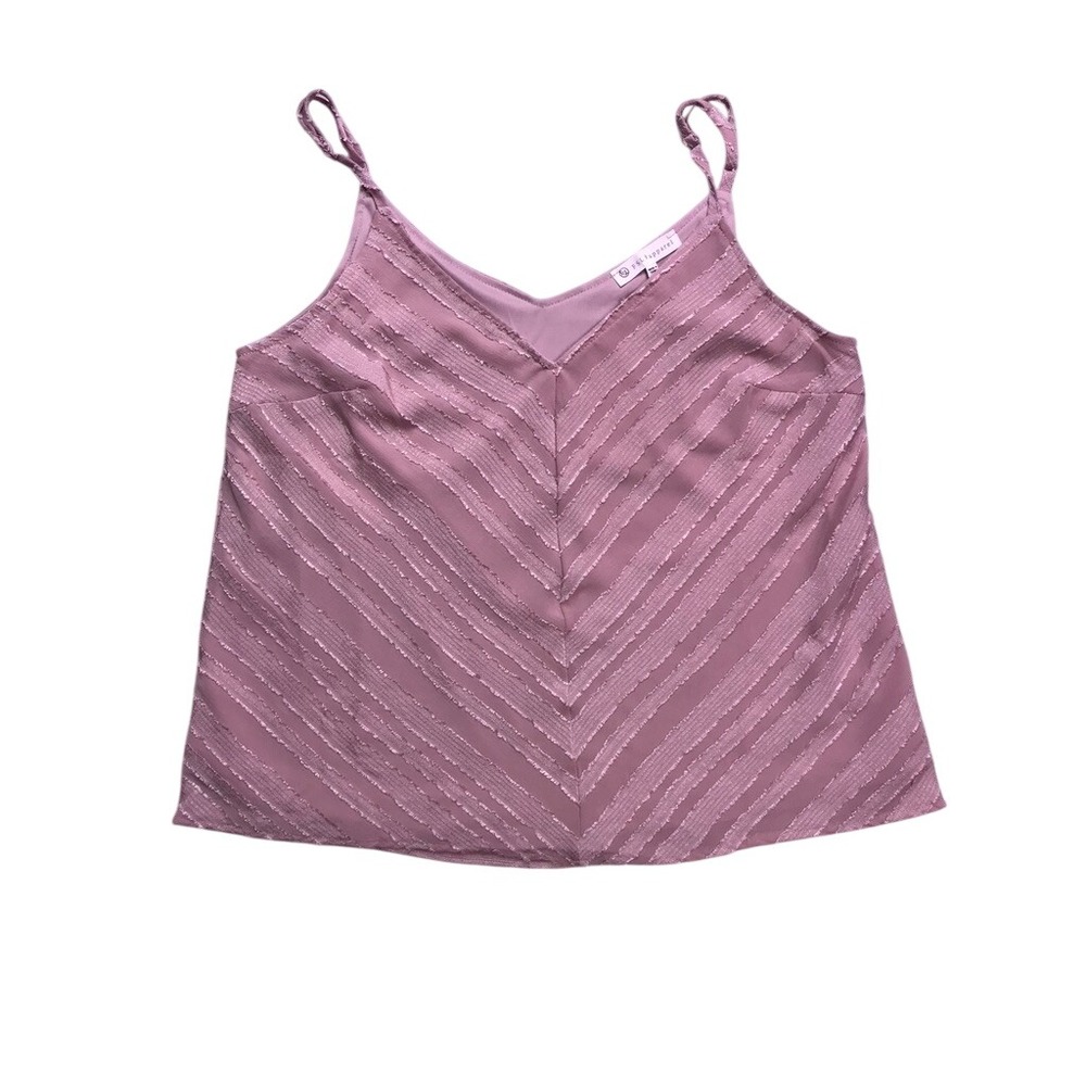 FSL Apparel Tank Top Women Small Mauve Chevron V-Neck Camisole ST24871